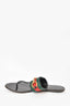 Gucci  Brown Leather Web Accent Horsebit Sandals Size 36.5
