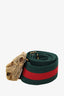 Gucci Canvas Red/Green Web Gold Tiger Buckle Belt Size 85