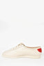 Gucci Cream/Gold Star Leather 'Guccy' Falacer Low Top Sneakers Size 42 Mens