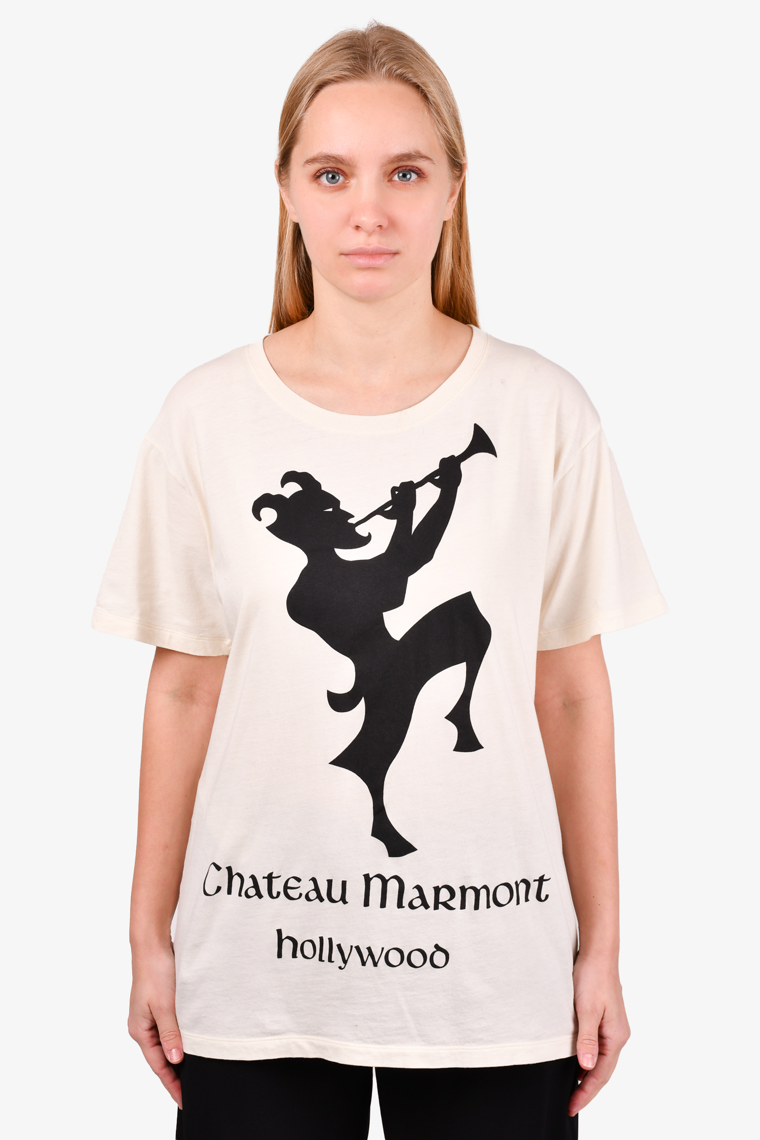 Gucci Cream/Black 'Chateau Marmont' T-Shirt Size M – Mine Yours