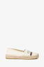 Gucci Cream Canvas Web Logo Espadrille Flats Size 35.5