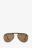 Gucci Gold Aviator Sunglasses with Tortoise Shell Bridge