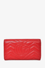 Gucci Red Chevron Leather Marmont Long Flap Wallet