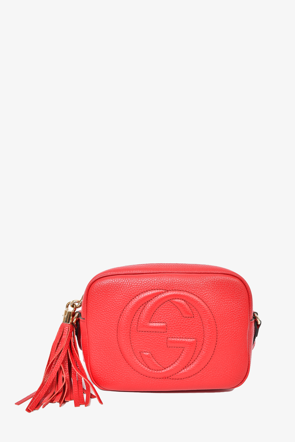 Gucci Red Grained Leather Soho Disco Crossbody Bag Mine & Yours