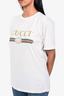 Gucci White Logo S/S T-Shirt w/ Embroidered Flower Patch Size XS