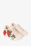 Gucci White Rhyton Strawberry Print Sneaker Size 34.5