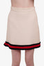 Gucci White Silk Web Trim Mini Skirt Size 40