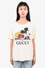 Gucci X Disney 2020 Cream Cotton Mickey Mouse Gucci Logo T-shirt Size sx XS
