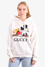 Gucci X Disney Cream Cotton Mickey Mouse Gucci Logo Hoodie Size S