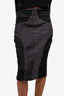 Tom Ford for Gucci 2003 Runway Black Silk Studded Skirt Size 40