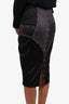 Tom Ford for Gucci 2003 Runway Black Silk Studded Skirt Size 40