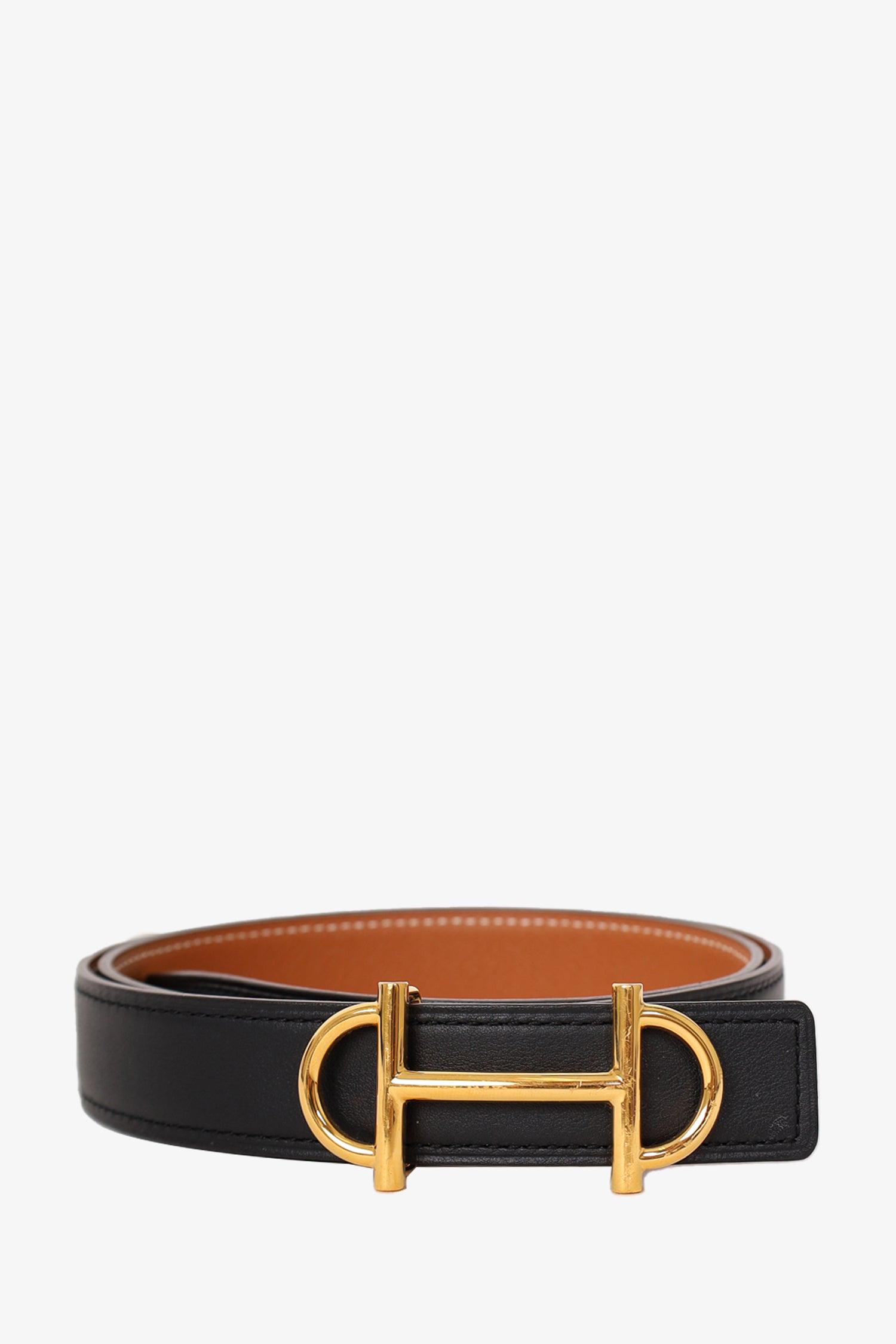 Hermès Black/Brown Leather Gamma 24MM Belt Size 75 Mine & Yours