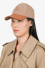 Hermes Brown Leather/Canvas Baseball Hat