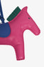 Hermes Pink/Blue Leather Cheval Bag Charm