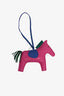 Hermes Pink/Blue Leather Cheval Bag Charm