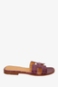 Hermes Purple Crocodile Leather Oran Sandals Size 38