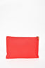 Hermes Red Canvas 'Bain' Zip Pouch