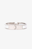 Hermes White Enamel/Silver Clic Bracelet