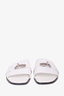 Hermes White Leather 'Giulia' Kelly Lock Sandals Size 37