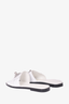 Hermes White Leather 'Giulia' Kelly Lock Sandals Size 37