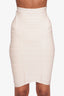 Herve Leger White Ribbed Skirt Size XXS