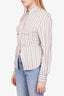 Isabel Marant Beige/Blue Striped Twisted Shirt Size 34