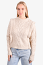 Isabel Marant Beige Wool Cable Knit Puff Cap Sweater Size 34