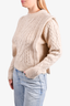 Isabel Marant Beige Wool Cable Knit Puff Cap Sweater Size 34