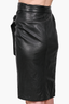 Isabel Marant Black Leather Midi Wrap Skirt Size 36
