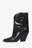 Isabel Marant Black Leather Western Boots Size 38