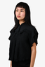 Isabel Marant Black Ruffle Sheer Short Sleeve Blouse Size 36