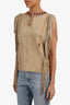 Isabel Marant Brown Suede Sleeveless Top With Fringe Size 36