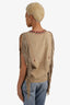Isabel Marant Brown Suede Sleeveless Top With Fringe Size 36