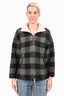 Isabel Marant Etoile Black/Grey Check Wool Half Zip Sweater w/ Cream Collar sz 38