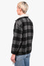 Isabel Marant Etoile Black/Grey Check Wool Half Zip Sweater w/ Cream Collar sz 38