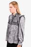 Isabel Marant Etoile Grey Denim Ruffled Button Down Shirt Size 40