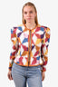 Isabel Marant Etoile Orange Printed 'Hafileal' Zip-Up Jacket Size 38