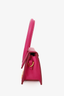 Jacquemus Pink Leather Le Chiquito Top Handle with Strap