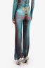 Jean Paul Gaultier Blue/Multicolour Sheer 'Dots' Print Pants Size XS
