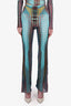 Jean Paul Gaultier Blue/Multicolour Sheer 'Dots' Print Pants Size XS