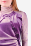 Jean Paul Gaultier Purple Cardigan Print Turtleneck Size S