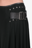 Jean Paul Gautier Black Studded Skirt With Leather Belt Size 40