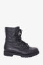 Jimmy Choo Black Leather Floral Crystal Combat Boots Size 38