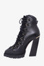 Jimmy Choo Black Leather Lace-Up Heeled Boots Size 39