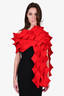Junya Watanabe Comme des Garcons Red Wool Abstract Scarf