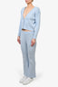 LPA Baby Blue Ribbed Knit Cardigan + Pant Set Size S