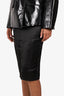Lanvin Black Front Slit Pencil Skirt Size 38