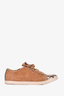 Lanvin Brown Suede/Snakeskin Cap-Toe Sneakers Size 39