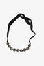 Lanvin Black Faux Pearl Beaded Tie Necklace