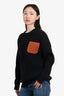 Loewe Black Wool Tan Anagram Pocket Sweater Size XL Mens